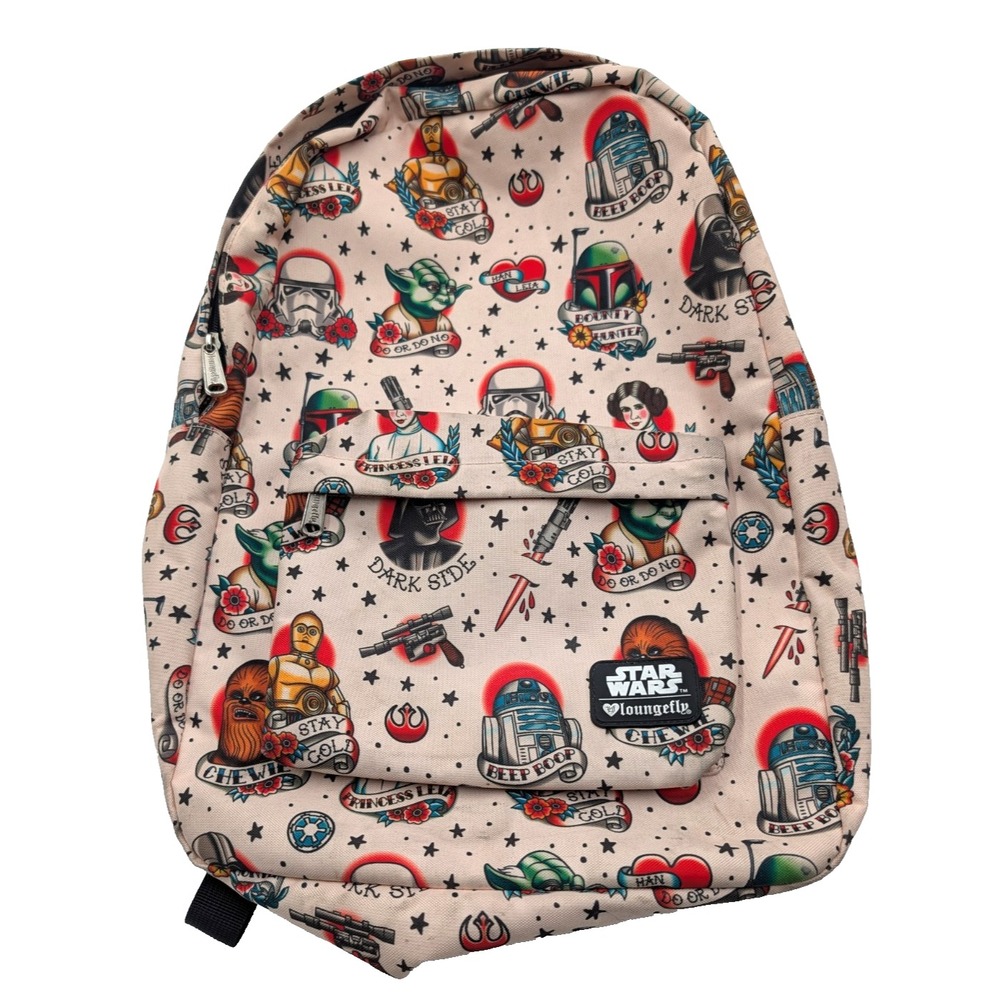 Loungefly Star Wars Tattoo Flash Backpack - Yoda Vader Chewie Leia - AMAZING